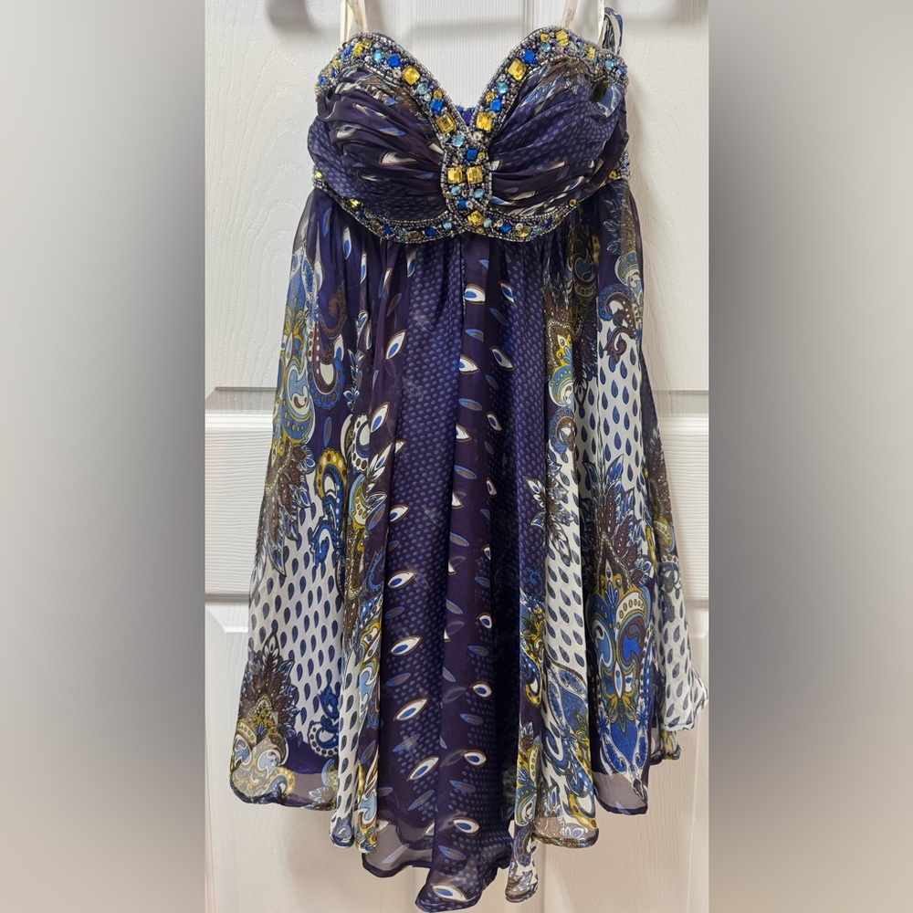 Elegant Multicolor Paisley Dress